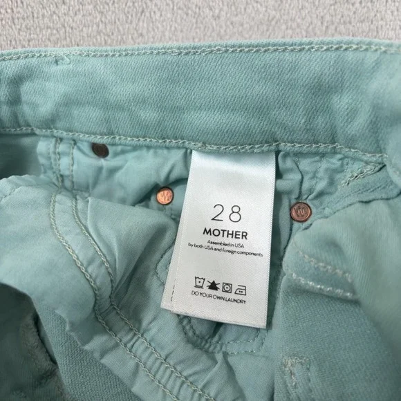Mother The Insider Crop Step Fray Jeans in Lagoon Women 28 Raw Cut Hem USA Made - Picture 2 of 14